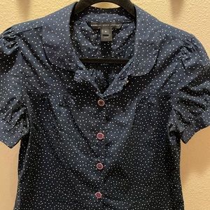 Marc Jacobs blue polka dot blouse